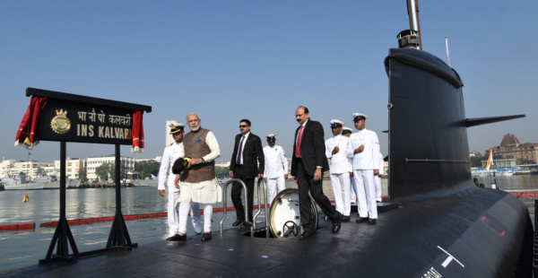 PM Narendra Modi commissioned INS Kalvari to Indian Navy PM Narendra Modi commissioned INS Kalvari to Indian Navy