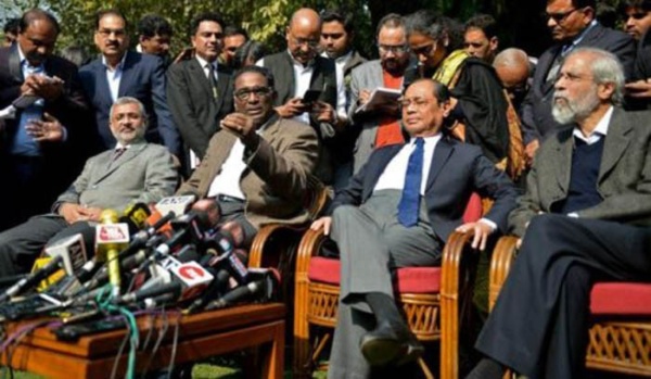 Justices Kurian Joseph, Jasti Chelameswar, Ranjan Gogoi and Madan Lokur