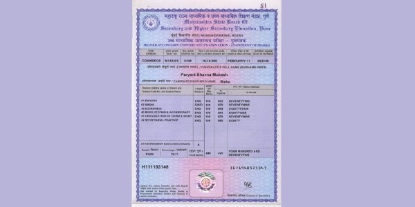 HSC Mark Sheet