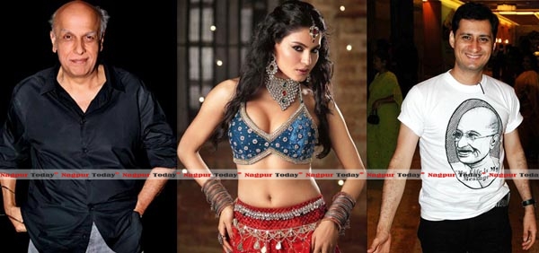 (LtoR) Mahesh Bhatt, Veena Malik, Dale Bhagwagar