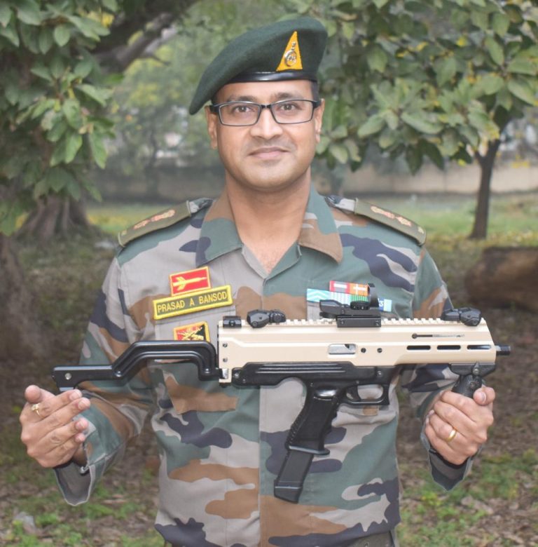 India’s first indigenous 9 mm Machine Pistol “ASMI” developed by Lt Col