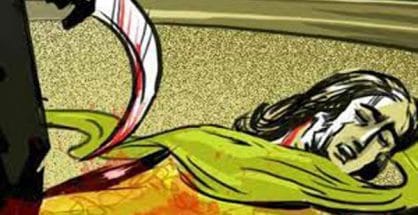 Man attacks wife with sharp-edged weapon