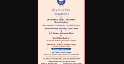 Dedication of Mines and  Hospital by MOIL on 31 st Oct 2021