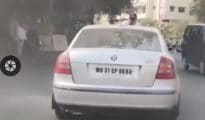 Video: Nagpur Traffic cop dragged on car bonnet on Canal Road