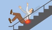 Man dies after falling from staircase