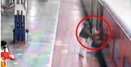 Video: RPF Official saves woman from falling under moving train at Gondia Railway Station