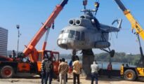 IAF Helicopter installed at Futala Lake