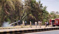 Minor fire reported near Reliance Petrol Pump on Katol Road