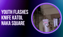 Video: Youth flashes knife to threaten neighbours near Katol Naka Square, nabbed