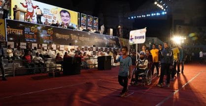 खासदार क्रीडा महोत्सवाचे पद्मश्री धनराज पिल्ले यांच्या हस्ते थाटात उद्घाटन