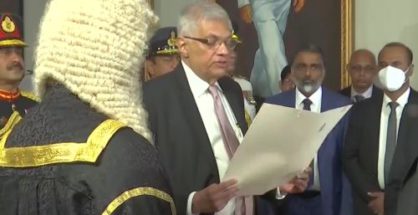 Ranil Wickremesinghe sworn-in as Lanka’s new Prez
