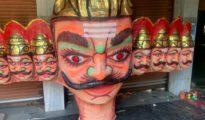 At KP Ground Nagpur, 55ft Ravan effigies ready to go up in flames