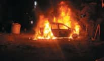 Car catches fire in Besa