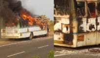 Video: ST Bus catches fire in Pimpad Zhira near Amravati