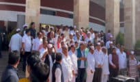 Watch Video : Oppn, ruling MLAs hold protests against each other outside Vidhan Bhavan in Nagpur