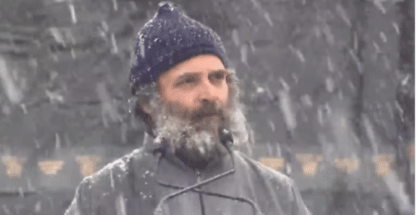 Wearing pheran amid snowfall, Rahul concludes Bharat Jodo Yatra