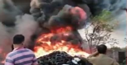 Devastating fire breaks out at tyre processing plant near Nagpur
