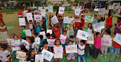 Drawing Contest for students held at Mahatma Gandhi English Medium High School, Wanadongri