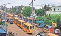 Traffic mess at Besa Square creates daily ordeal for school students