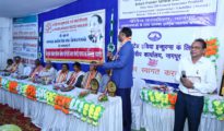 Insurance employees set up stalls at Deekshabhoomi during Dhammachakra Pravartan Din