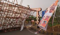 VVIP gate collapses at Koradi Mandir in Nagpur, no injuries reported
