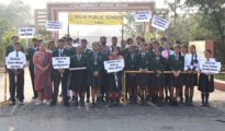 Road safety awareness on national youth day at DPS MIHAN