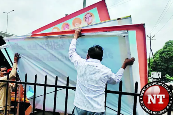 NMC officials do not dare to remove BJP hoardings, charges NCP leader Vedprakash Arya