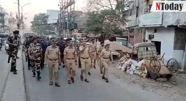 Video: Nagpur CP Ravinder Singal leads route march ahead of Model Code of Conduct