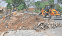 Demolition work of bridge at Ambazari Lake overflow point sans prior notice