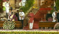 Nitin Gadkari takes oath as a Union Cabinet Minister.