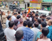 महानगरपालिका की टीम पर हमला, चालक घायल