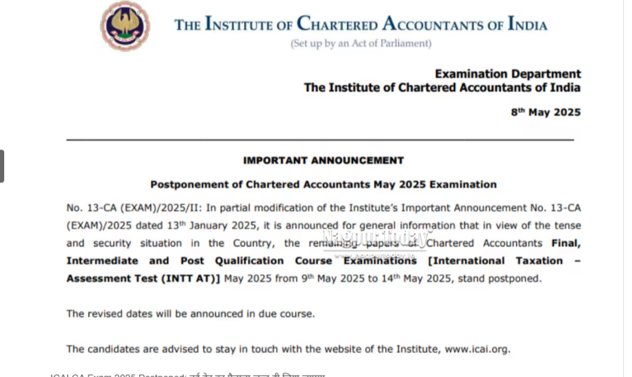 mixed icai postpones ca may 2025 exams