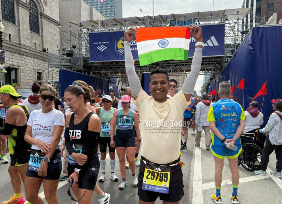 mixed nagpurs ashish agrawal becomes first from city to run the boston marathon