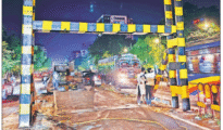 Height barriers installed at Shaheed Gowari flyover in Nagpur