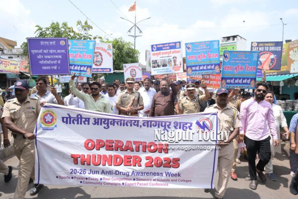 Anti-Drug Awareness Rally held in Kamptee under ‘Operation Thunder’