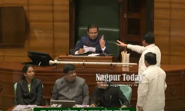 Congress MLA Nana Patole climbs Speaker’s podium, suspended from Assembly for a day