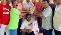 नागपूरच्या सुयोग नगर गार्डनमध्ये सुनील गवई यांचा सत्कार