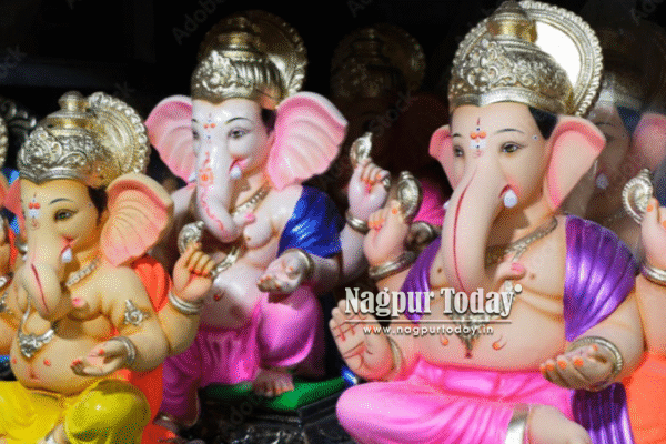 नागपुरात पीओपी मूर्तींची वाढ; २०२५ मध्ये ९४५६ मूर्तींचं विसर्जन