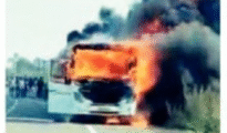 Lucky escape for 45 passengers as Nagpur-bound bus catches fire near Umred