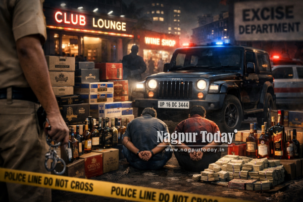 Liquor Seized, Pawns Arrested-But Club Owner Walks Free? Nagpur’s Nightlife Nexus Under Scanner