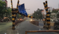 Not again! Heavy vehicle smashes height barrier on Shaheed Gowari Flyover
