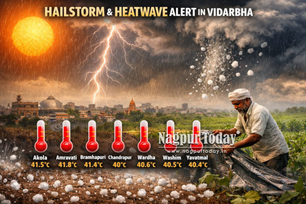 Hailstorm, rain alert issued for Nagpur as mercury crosses 41°C in 7 Vidarbha districts