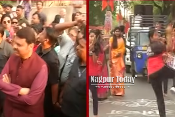 नागपुरात गुडीपाडव्याचा जल्लोष; मुख्यमंत्री देवेंद्र फडणवीस शाही शोभायात्रेत सहभागी