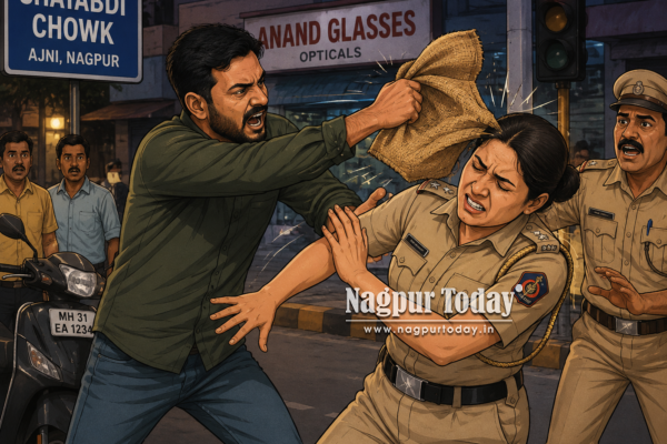 Man arrested for assaulting woman cop on duty at Shatabdi Chowk in Nagpur
