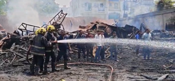 Fire guts Timber Mart in Kalamna, losses worth lakhs reported