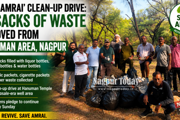 ‘Save Amrai’ Campaign Cleans Historic Sonagaon Site, Citizens Remove 10 Sacks of Waste in Nagpur