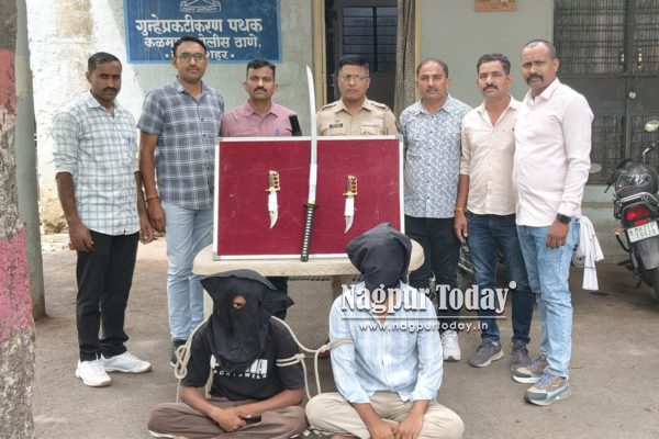कळमना पोलिसांची धडक कारवाई; घरात लपवून ठेवलेल्या तलवारसह धारदार चाकू जप्त, दोघांना अटक