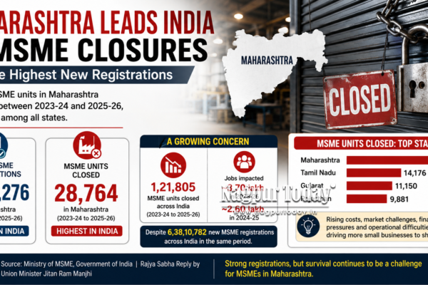 Maharashtra Tops India in MSME Closures; Nagpur Records 1,425 Shutdowns in Five Years