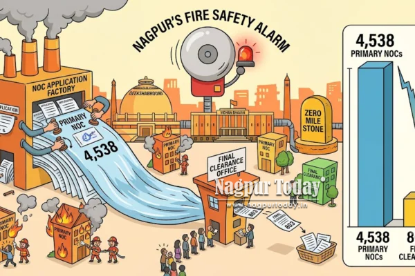 Nagpur’s fire safety alarm: 4,538 primary NOCs, just 803 final clearances