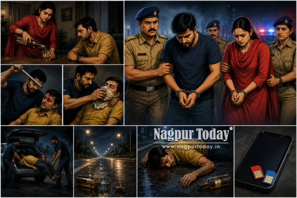 Road accident turns out to be murder; wife, lover arrested for killing husband in Nagpur